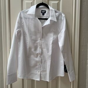 NWOT Lands End Women’s M (10-12) Long Sleeve Oxford Shirt, White
